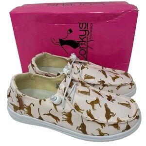 Corkys Kayak Pink Cheetah Print Cat Sneakers Shoes Womens 9 NEW